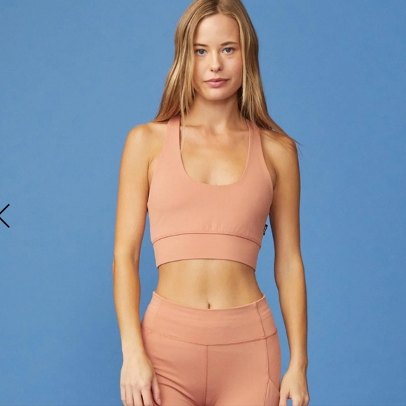 MONROW,  Movement Sports Bra, Faded Rust, Size Small - Picture 3 of 13